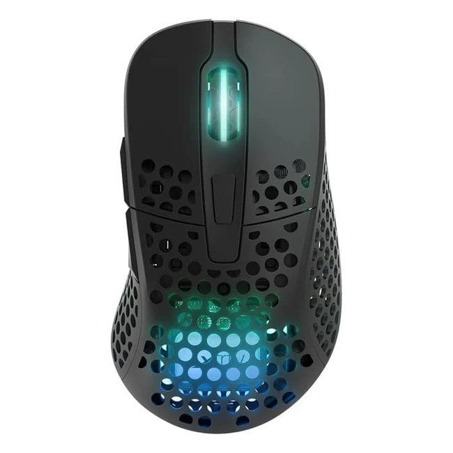 Xtrfy M4 Souris Gaming Sans Fil - Ultra Légère et Optimisée Esports - Radio 2.4 GHz - RGB - Design Ergonomique - Rechargeable - Noir