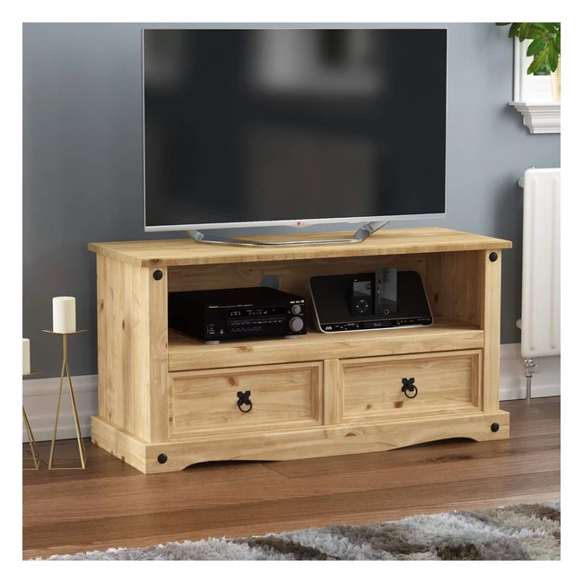 Supporto TV Movian TBC Corona in Legno di Pino Massello 44x108x55 cm
