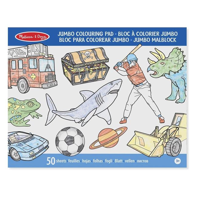 Bloc de colorear Melissa & Doug, 50 páginas, colores surtidos