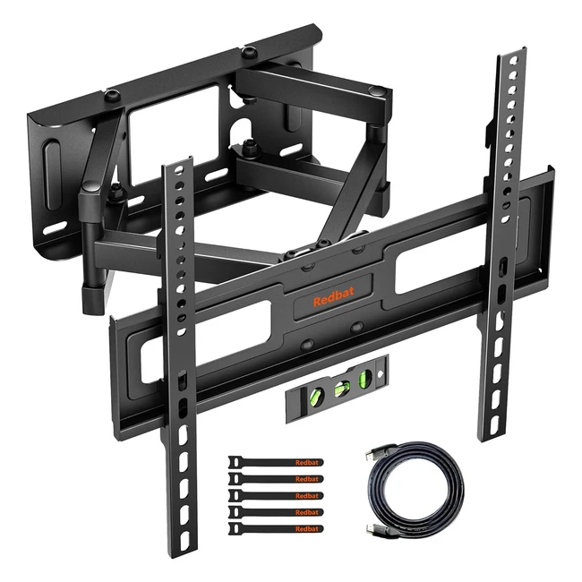 Support mural TV Redbat pour écrans LCD LED plats/incurvés 23-60 pouces - Pivotant, inclinable et extensible - Charge max 45 kg - VESA max 400x400 mm