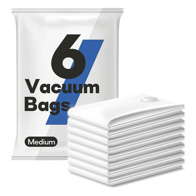 Paquete 6 Bolsas Almacenamiento Vacío Medianas 70x50cm - Ahorra Espacio Ropa Colchón Manta Almohadas