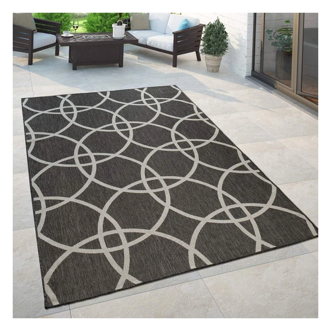 Tapis Paco Home Intérieur Extérieur Balcon Terrasse Cuisine Jardin Moderne 60x100 cm Noir