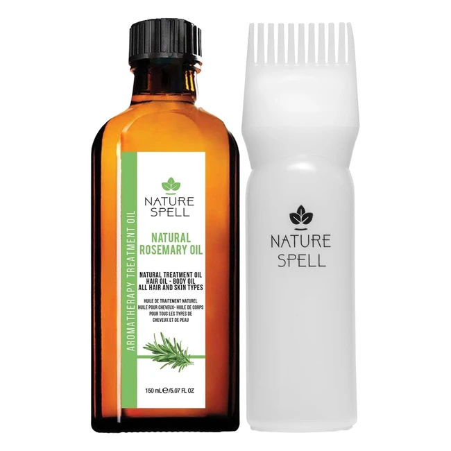 Nature Spell Rosemary Hair Oil for Hair Growth - Precision Applicator Comb - 150ml