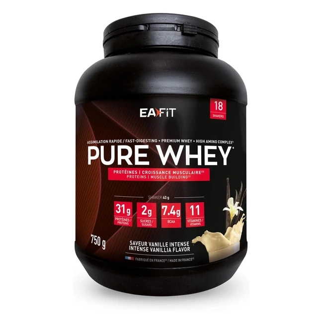 Eafit Pure Whey Vaniglia Intensa 750g - Crescita Muscolare - Proteine WP Trifonte