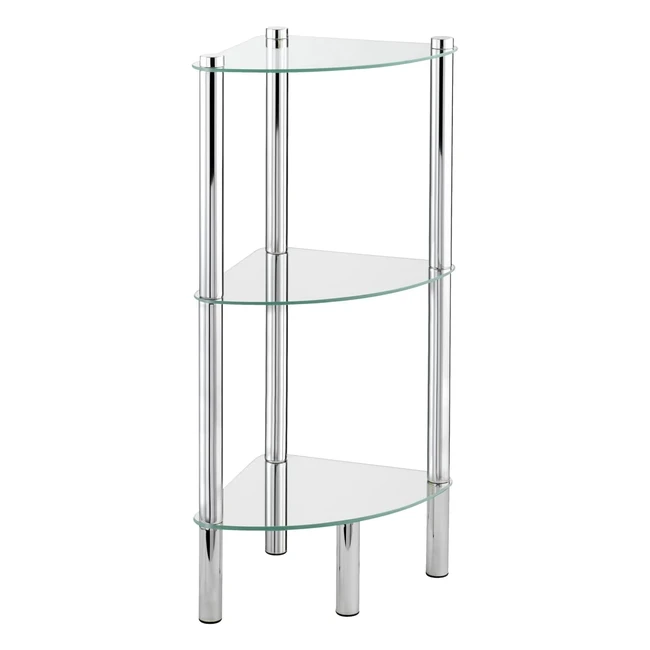 Wenko Exclusiv Scaffale Angolare Bagno Casa Yago 3 Ripiani Vetro Acciaio Inossidabile