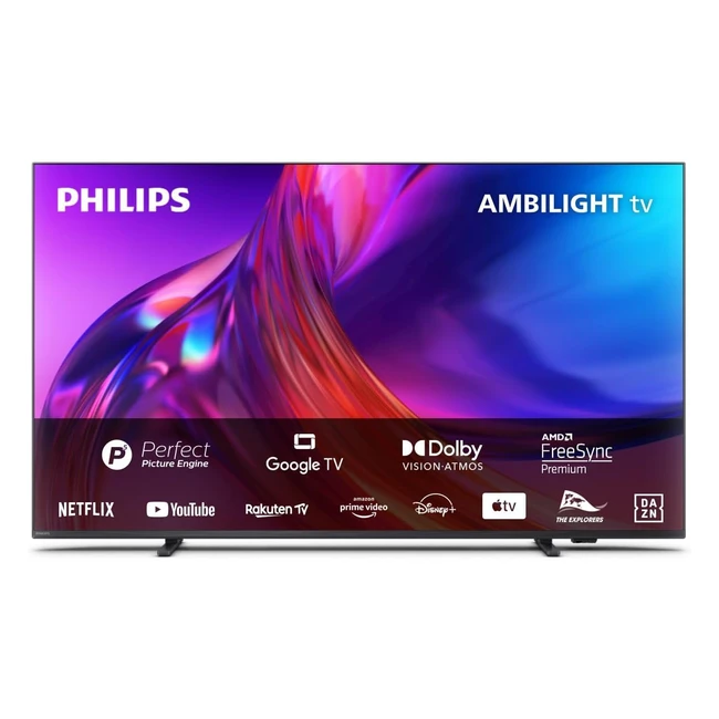 TV Philips 4K LED Ambilight PUS8518/55 - 60Hz - HDR10 - Smart TV - Dolby Atmos - Altavoces 20W - Soporte Prime - Netflix - YouTube - Asistente de Google - Alexa