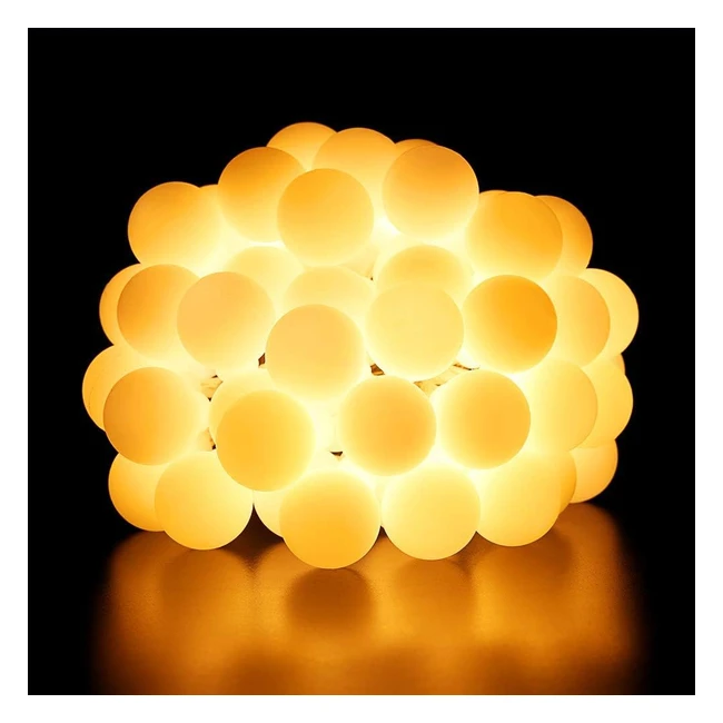 Philzops 5m 50 LED Natale Catena Luminosa Luci LED a Batteria Interno 8 Modalità Impermeabile Bianco Caldo Luci Stringa con Timer per Esterno Natale Festa Balcone Giardino Casa Matrimonio Albero