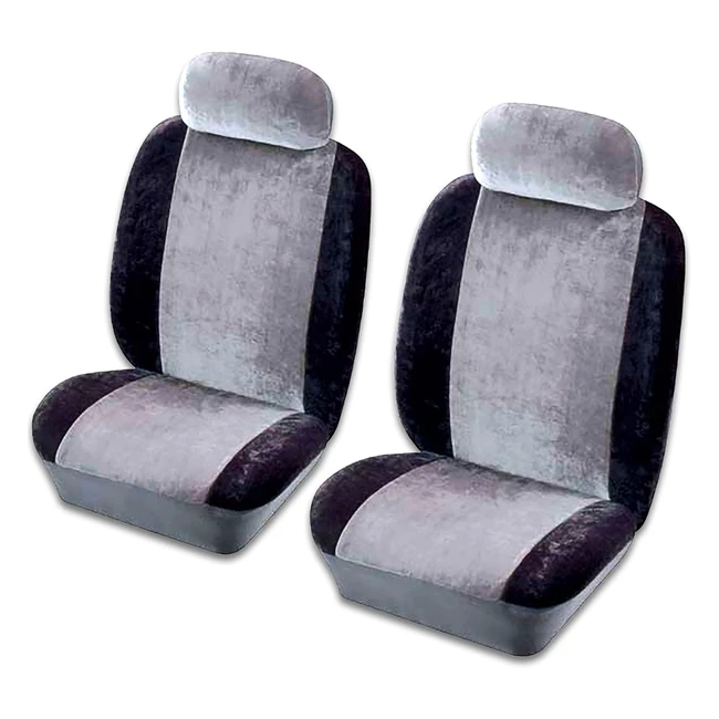 Coprisedili Anteriori Cosmos per Auto - Facile Installazione - Colore Nero/Grigio - Ref. 1785003