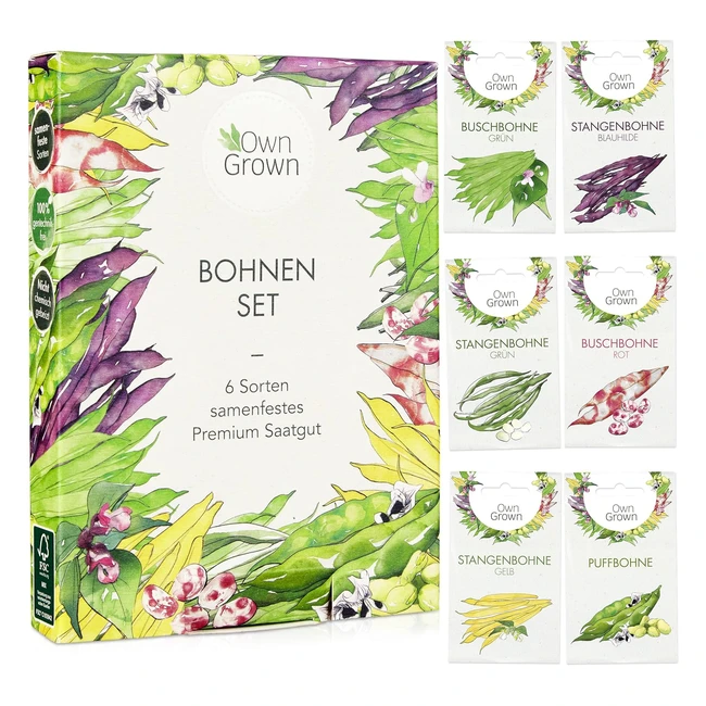 Bohnen Samen Set - 6 köstliche Bohnensorten für Garten und Balkon