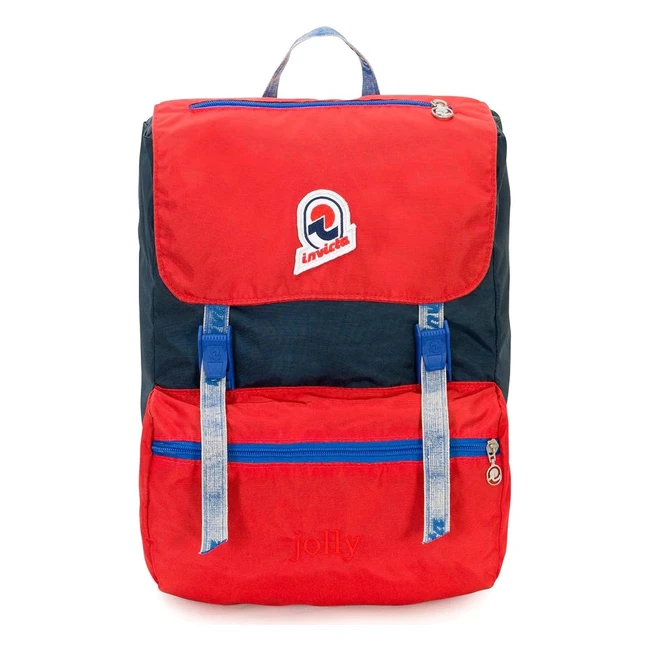 Mochila Invicta Jolly Vintage - Oficina, Viajes y Deportes - Funda para Portátil - Rojo/Azul