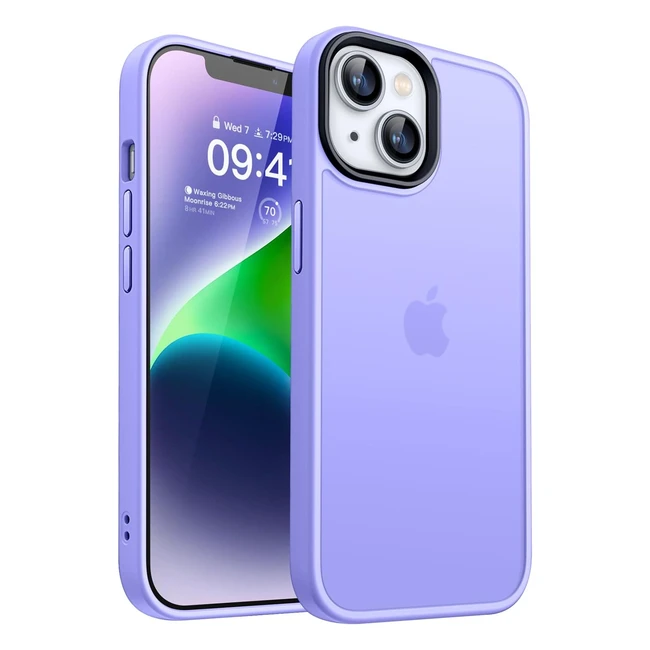 Funda Mate para iPhone 14 - Protección Militar - Tacto Aterciopelado - Antirrayas - Morado Claro