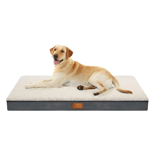 Wavve Extra Large Dog Bed Washable XL Orthopedic Dog Beds - CreamGrey - #112x81x76cm