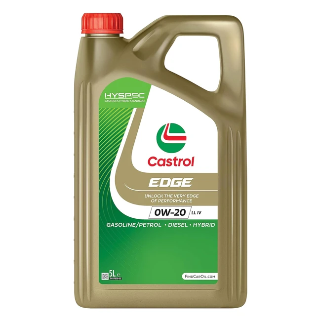 Castrol Edge 0W20 LL IV Longlife Motoröl 5L - Stärkere Leistung, weniger Reibung