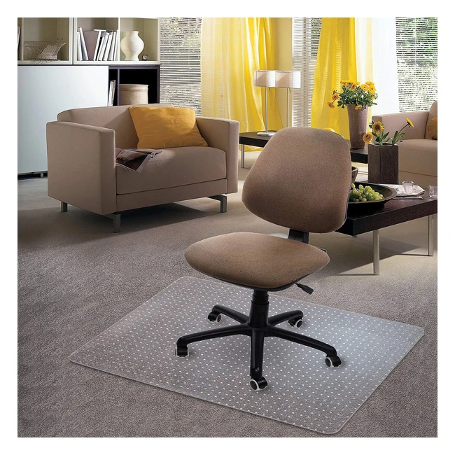 Alfombra para silla Kuyal 1219x914 cm PVC transparente antideslizante