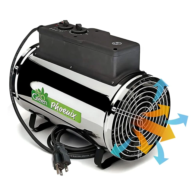 Riscaldatore Elettrico a Ventola Phoenix Argentonero - Regolazione Calore 3 Livelli - Silenzioso e Scorrevole