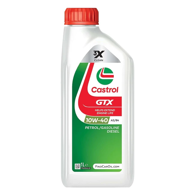 Aceite de Motor Castrol GTX 10W40 A3B4 - 1L | Tecnología Sintética
