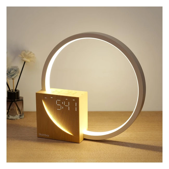 Lámpara de cabecera Blonbar 10W con carga USB y luz despertador - ¡Duerme mejor!