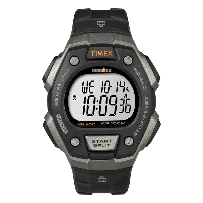 Timex Sport Watch T5E961KZ - Classic 41mm Digital Black Resin Strap