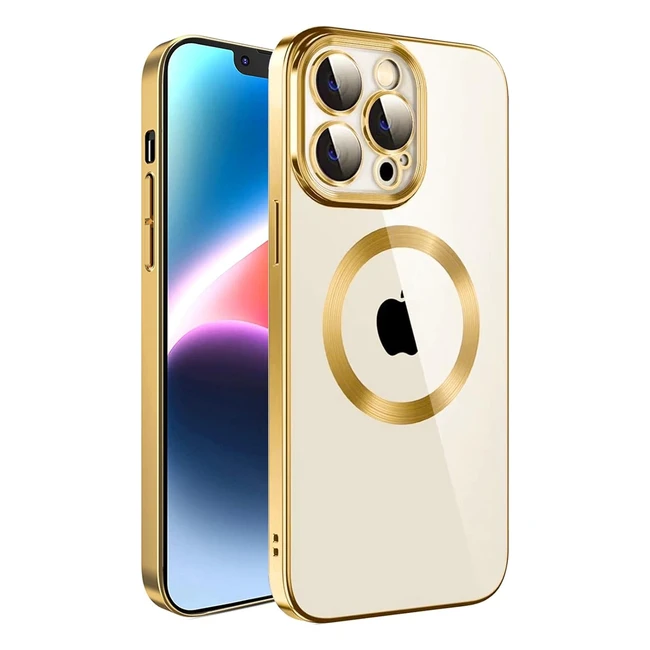 Cover magnetica iPhone 12 Pro - Ricarica wireless Magsafe - Protezione militare - Custodia trasparente sottile - Oro