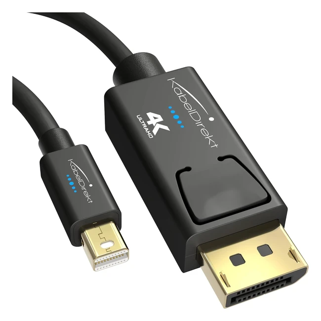 KabelDirekt 4K Mini DisplayPort zu DisplayPort Kabel 2m - Hochwertiges Kabel mit AIS-Abschirmung