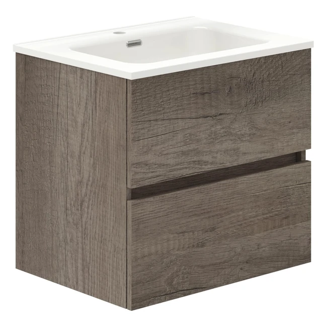 Baikal Mueble de Baño 60cm Nebraska - Dos Cajones - Lavabo Cerámico