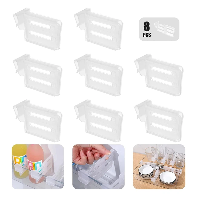 Organizador de Frigorífico Hgyze - 8 Unidades - Separador de Cajones - Mantén el Estante Ordenado