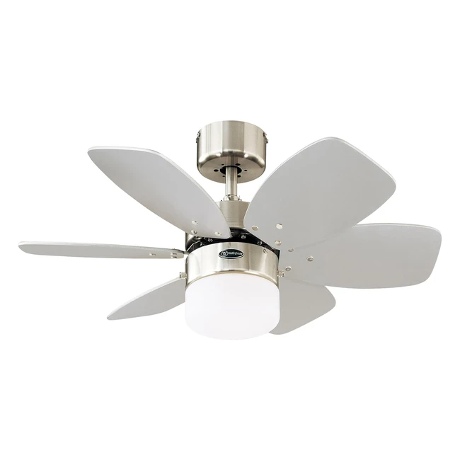 Ventilatore a Soffitto Westinghouse Flora Royale 78788 - 76 cm - Cromo Satinato - Effetto Ghiaccio