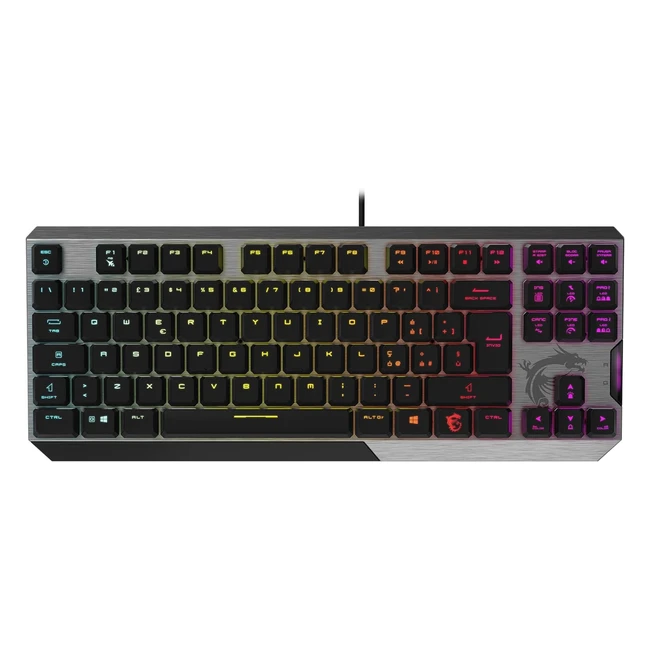 MSI Vigor GK50 Low Profile IT TKL 80 - Tastiera Gaming Meccanica Kailh LP White - Retroilluminazione LED RGB Mystic Light - Design Tasti Ottagonale - QWERTY