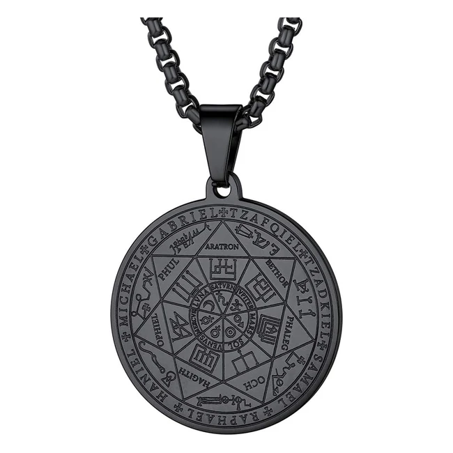 Prosteel Seven Archangels Talisman Pendant Necklace - Sturdy Medallion with Chain
