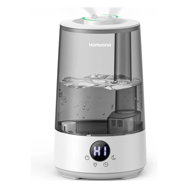 Homvana H101 Humidifier for Bedroom - Cool Mist, 36L, 360 Rotatable - Lasts 34H, Night Light - Auto Mode, Quiet 23dB - Ideal for Baby, Essential Oil Diffuser, Plants, Nursery