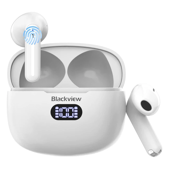 Blackview Cuffie Bluetooth Airbuds 7 - Auricolari Bluetooth 53 con Microfono - 35 Ore di Riproduzione - Indicatore di Alimentazione LED - IPX7 Impermeabili - Cuffie Wireless Stereotouch Sensor