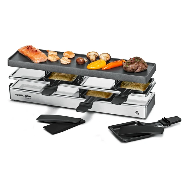 Parrilla de Interior Rommelsbacher RC 800 - 795W - Negro/Plata - 4 Personas