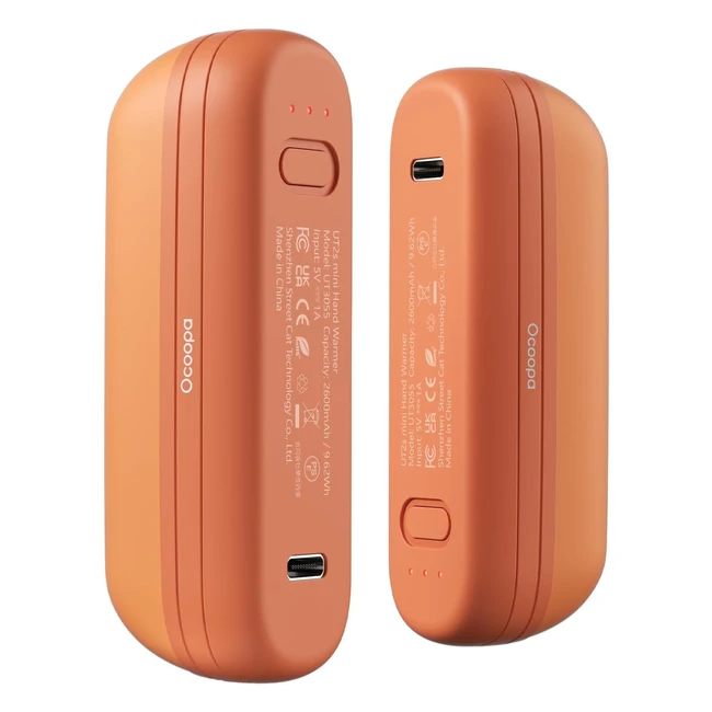 Ocoopa Scaldamani Ricaricabili 2 in 1 - Riscaldamento Rapido - Regali per Campeggio e Pesca