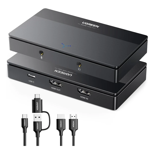 UGreen Video Capture Card HDMI to USB Type C 1080p 60Hz Streaming 4K Loop Passthrough