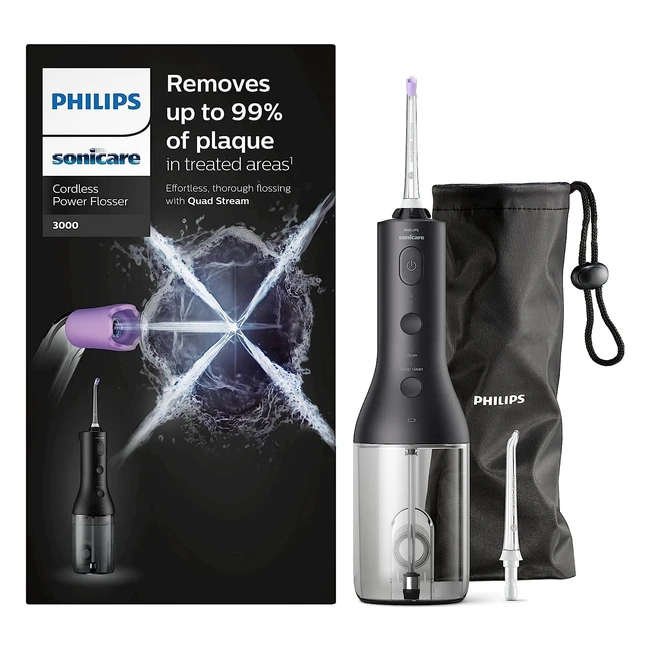 Philips Sonicare Cordless Power Flosser 3000 - Dental Care Black HX382633