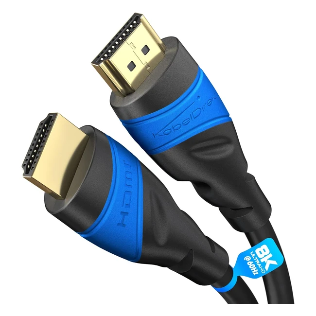 KabelDirekt 8K4K HDMI-Kabel 3m | Extra Kupfer für schnelles Ultra HD | 8K60Hz/4K120Hz | HDMI 2.0 | Blu-ray/PS5/Xbox Series X/Switch | Schwarz
