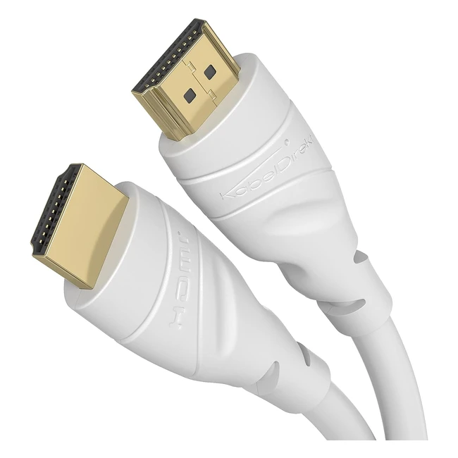 KabelDirekt 8K4K HDMI-Kabel 1m - Extra Kupfer für schnelles Ultra HD - 8K60Hz, 4K120Hz - HDMI 2.0 High Speed mit Ethernet - Weiß
