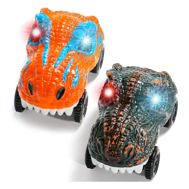 Jerryvon Coches para Niños Dinosaurios - Juguetes Niños 3-6 Años - Circuito Coches Accesorios - Pista de Coches para Niños