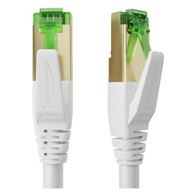 KabelDirekt CAT 7 Netzwerkkabel 125m 10 Gigabit LAN Kabel Ethernet Patchkabel - High-Speed-Netzwerke, Gaming, Switch, Router, PC, Modem - RJ45 - Weiß