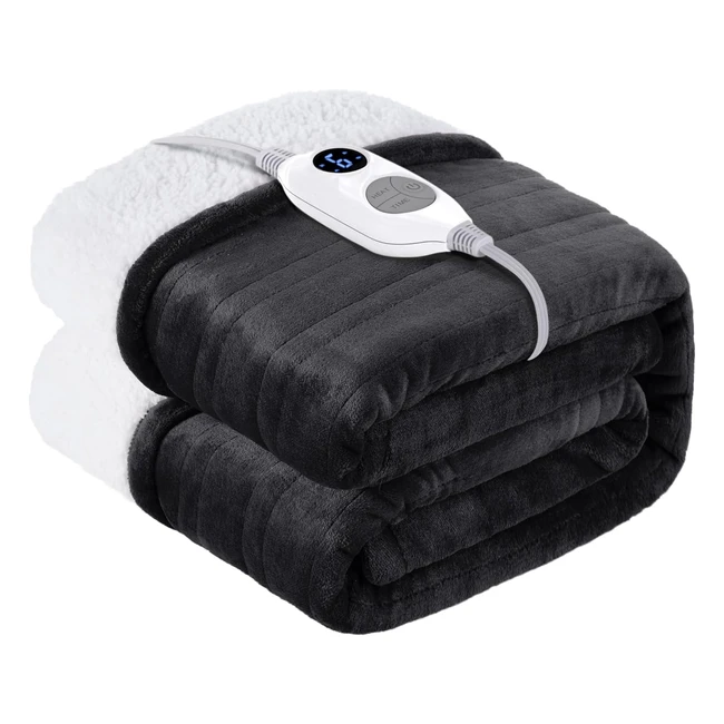 Warmrest Electric Heated Blanket Throw Flannel Sherpa 6 Heat Levels