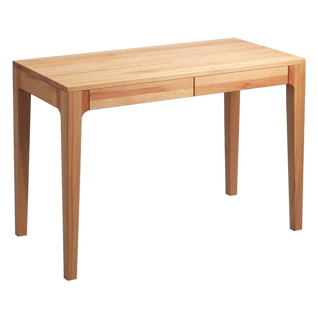 hometrends4you Oskarkona Schreibtisch mit Schubladen, Echtholz Buche, geölt