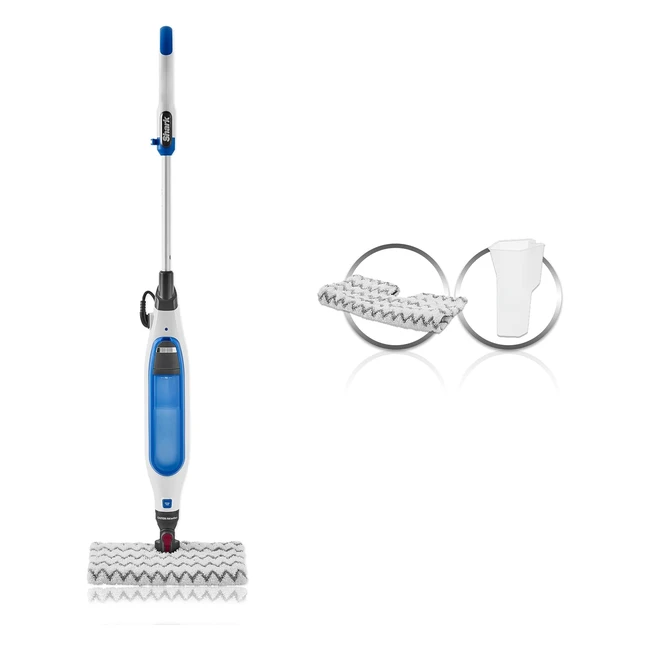 Balai vapeur Shark Klik n Flip S6001EU - Blanc et Bleu - Double surface de nettoyage - Technologie Dirt Grip - Jet de vapeur concentrée - Élimine 99,9% des bactéries - Facile à manœuvrer