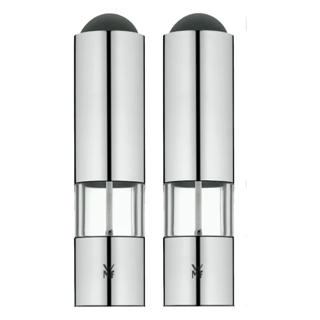 WMF De Luxeset Macinasale e Macinapepe 14 cm - Acciaio Inox Cromargan - Meccanismo in Ceramica - Macinino per Sale Pepe Peperoncino