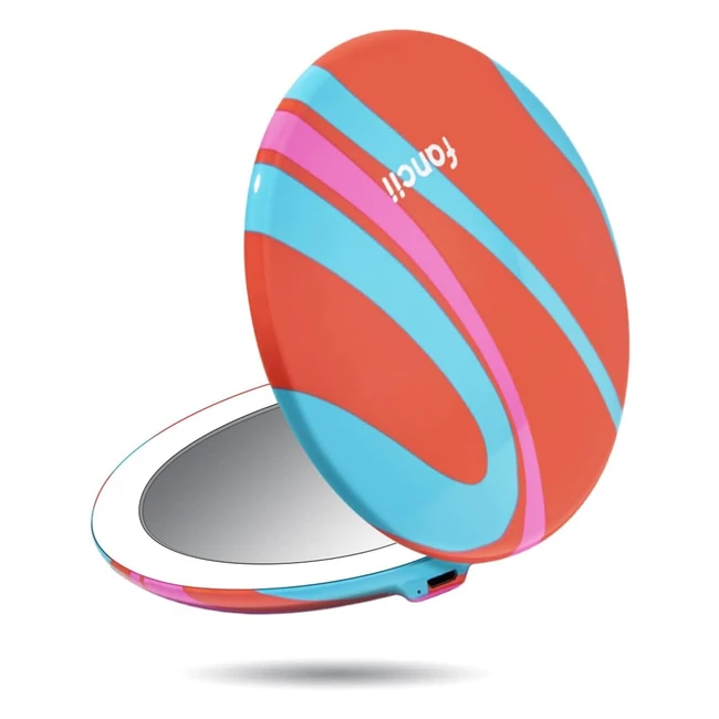 Espejo de Maquillaje Fancii Recargable con Luz LED, Aumento 10x 1x, 123mm, Compacto y Portátil