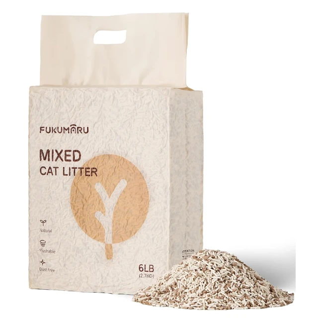 Arena aglomerante para gatos Fukumaru, sin polvo, control de olores, 27 kg