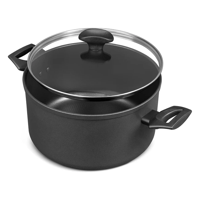 Prestige Tougher Stock Pot with Lid - Induction, Scratch Resistant Non-Stick, Stay Cool Handles