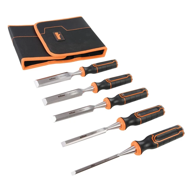 Scalpello per legno Triton 823149, Nero/Arancione, 612 mm, Set di 5 pezzi