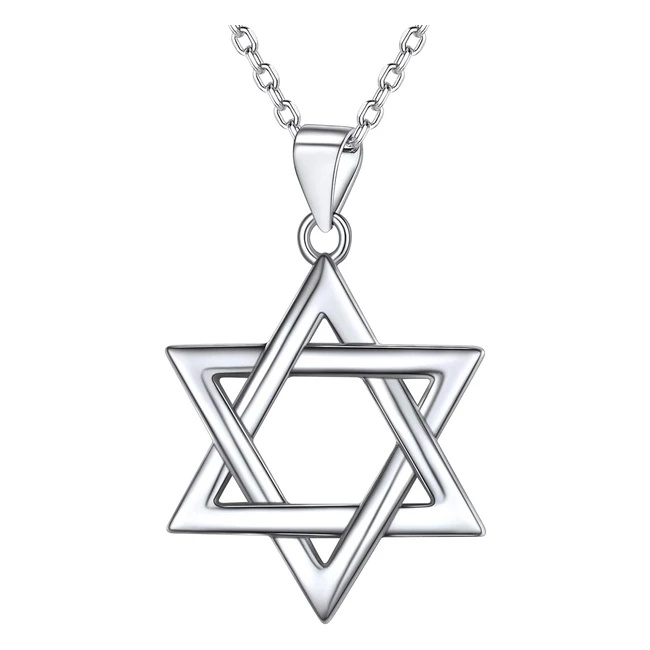 Prosilver 925 Sterling Silver David Star Necklace - Adjustable Chain - Jewish Jewelry