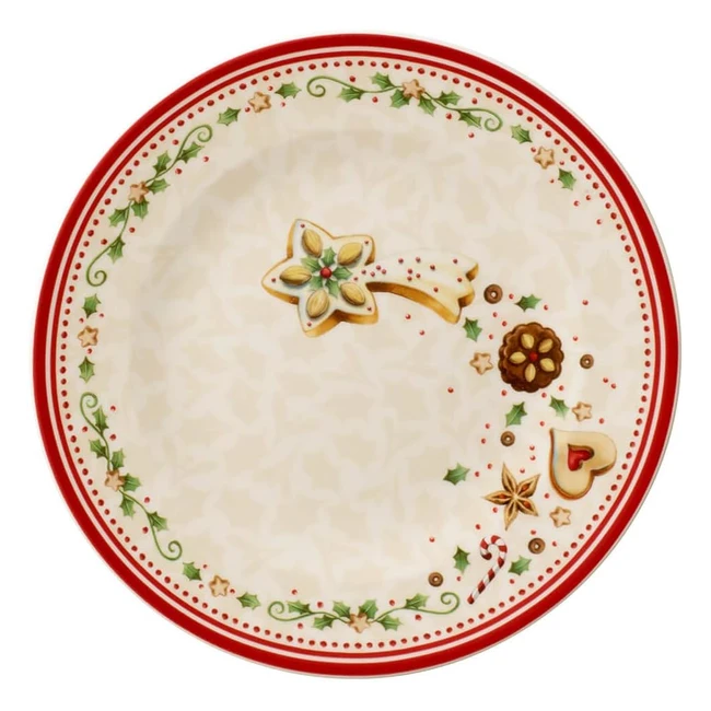 Assiette Petit-déjeuner Villeroy & Boch Winter Bakery Delight 215cm - Porcelaine Premium Blanc/Rouge/Beige