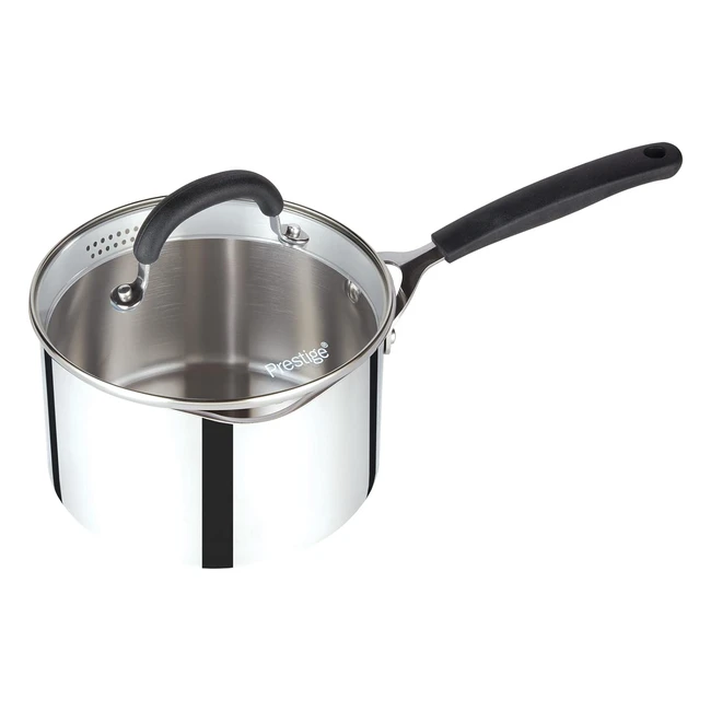 Prestige Stainless Steel Saucepan 20cm - Induction Suitable, Easy Grip Handles